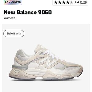New Balance Cream Sneakers with Chunky Midsole and Mesh Upper